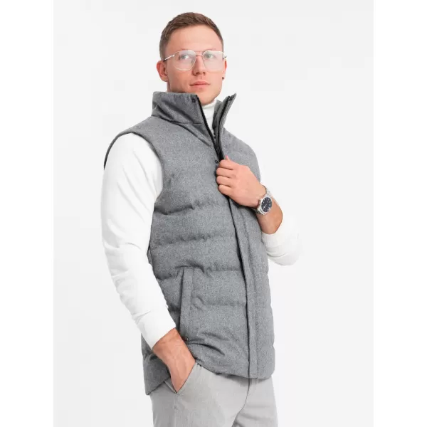  Жилетка OMBRE OM-JAVJ-0200 СИВ МЕЛАНЖ 