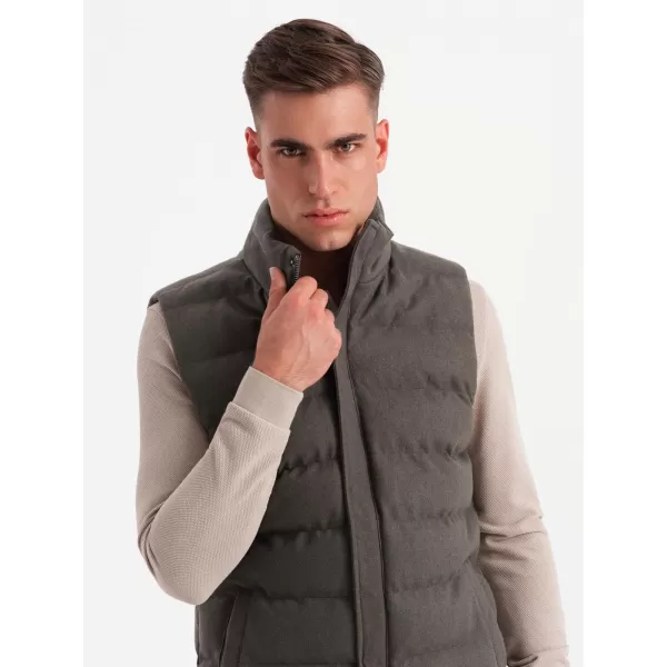  Жилетка OMBRE OM-JAVJ-0200 МАСЛИНОВИ МЕЛАНЖ 