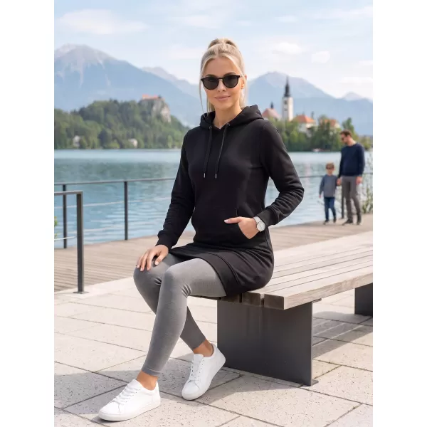  Дамски удължен суичър ALTISPORT NoPrint NP/ALW914 ЧЕРЕН 