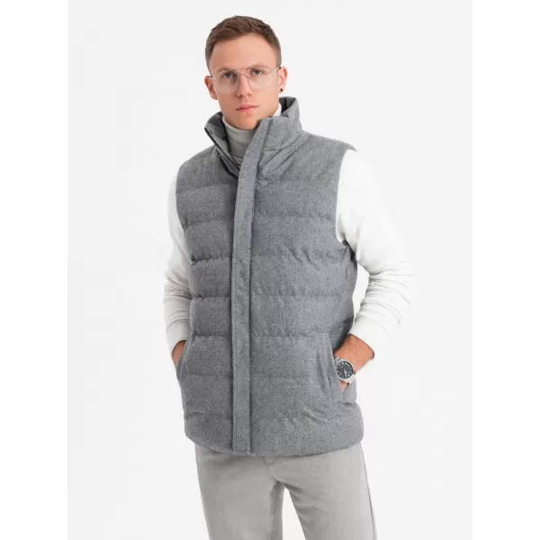  Жилетка OMBRE OM-JAVJ-0200 СИВ МЕЛАНЖ 