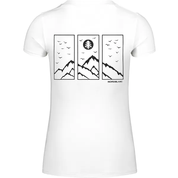  Дамска памучна тениска NORDBLANC WINDOWS NBFLT8145 БЯЛО 