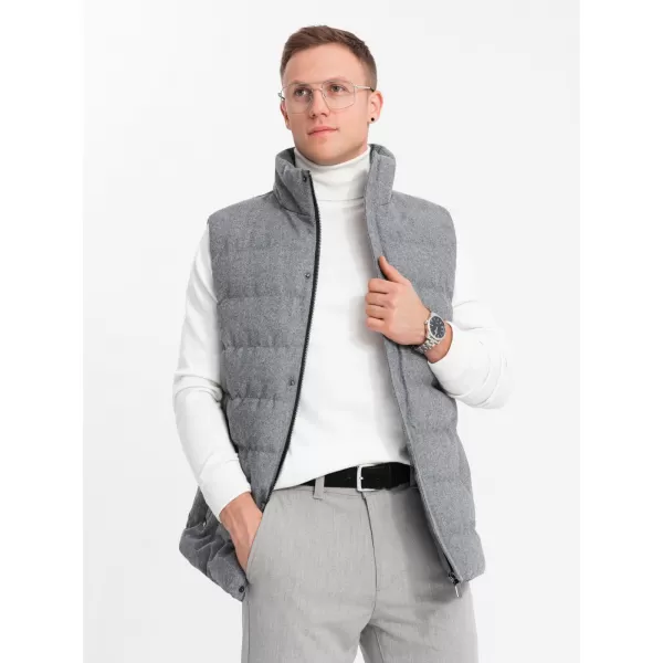  Жилетка OMBRE OM-JAVJ-0200 СИВ МЕЛАНЖ 