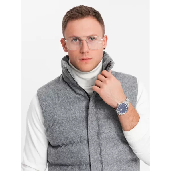  Жилетка OMBRE OM-JAVJ-0200 СИВ МЕЛАНЖ 