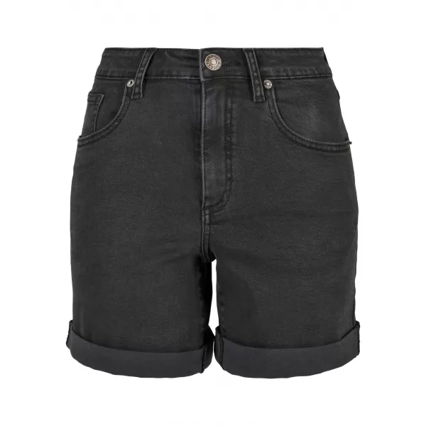  Дамски къси панталони URBAN CLASSICS TB4796 ЧЕРНО ИЗМИТО 