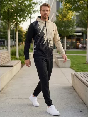 Мъжки суичър на Zip Premium ALTISPORT VOJ/ALM006MI02 ЧЕРНО -BROWN