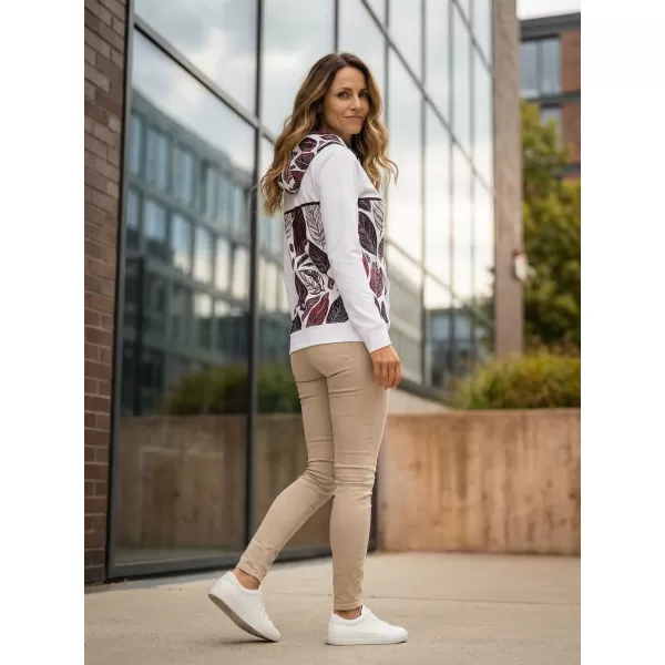  Премиум дамски суичър с цип ALTISPORT VOJ/ALW061MI02 БЯЛО/БОРДО 