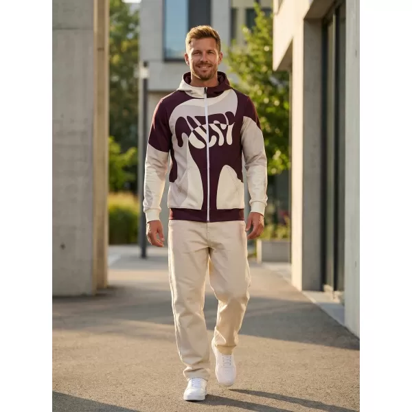  Мъжки суичър на Zip Premium ALTISPORT VOJ/ALM056MI02 БЕЖОВО/ЧЕРВЕНО 