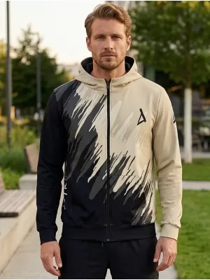 Мъжки суичър на Zip Premium ALTISPORT VOJ/ALM006MI02 ЧЕРНО -BROWN