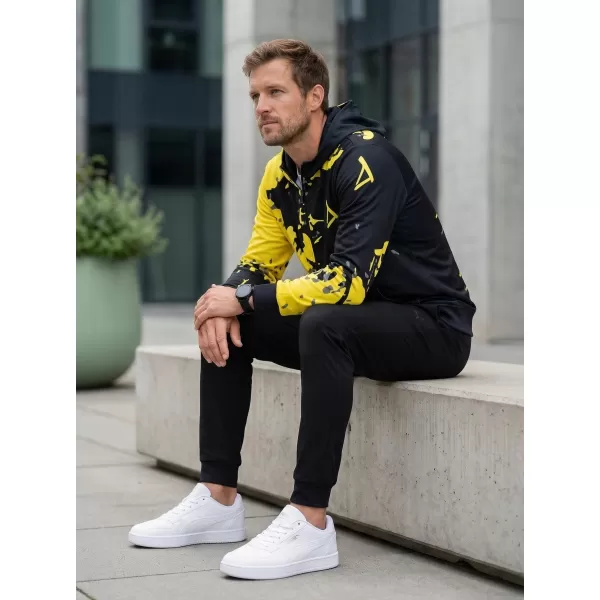  Мъжки първокласен суичър с цип ALTISPORT VOJ/ALM057MI02 ФЛУОР ЖЪЛТО 