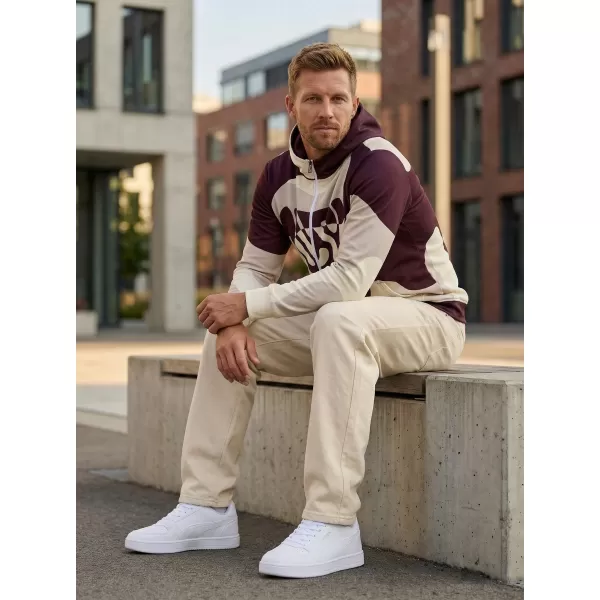  Мъжки суичър на Zip Premium ALTISPORT VOJ/ALM056MI02 БЕЖОВО/ЧЕРВЕНО 