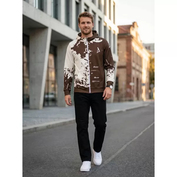  Мъжки първокласен суичър с цип ALTISPORT VOJ/ALM057MI02 КАФЯВО 