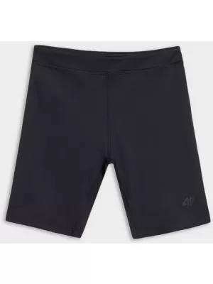 Детски еластични шорти 4F JWSS25TFSTF041 ДЪЛБОКО ЧЕРНО