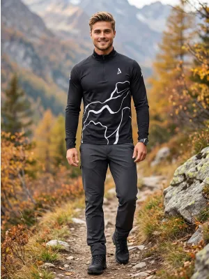 Мъжки спортен суичър премиум плюс ALTISPORT VOJ/ALM073MI04 ЧЕРЕН