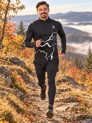 Мъжки спортен суичър премиум плюс ALTISPORT VOJ/ALM073MI04 ЧЕРЕН