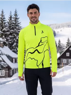 Мъжки спортен суичър премиум плюс ALTISPORT VOJ/ALM073MI04 ФЛУОРО-ЖЪЛТО