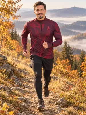Мъжки спортен суичър премиум плюс ALTISPORT VOJ/ALM072MI04 ВИНЕНО-ЧЕРВЕНО