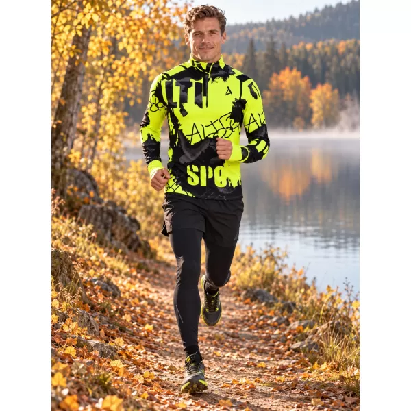  Мъжки спортен суичър премиум плюс ALTISPORT VOJ/ALM076MI04 ФЛУОРО-ЖЪЛТО 