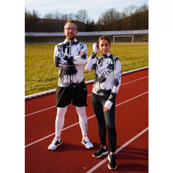  Дамски спортен суичър премиум плюс ALTISPORT VOJ/ALW076MI04 БЯЛО/ЧЕРНО 