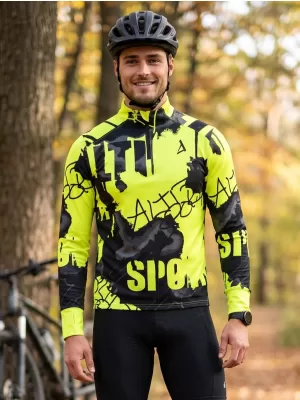 Мъжки спортен суичър премиум плюс ALTISPORT VOJ/ALM076MI04 ФЛУОРО-ЖЪЛТО