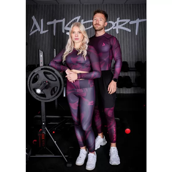  Мъжки дълъг премиум спортен клин ALTISPORT VOJ/ALM072LEG01 ВИНЕНО-ЧЕРВЕНО 