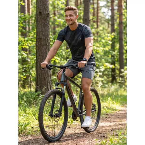  Мъжка функционална компресионна риза с къс ръкав premium ALTISPORT VOJ/ALM072TR04 ЧЕРЕН 