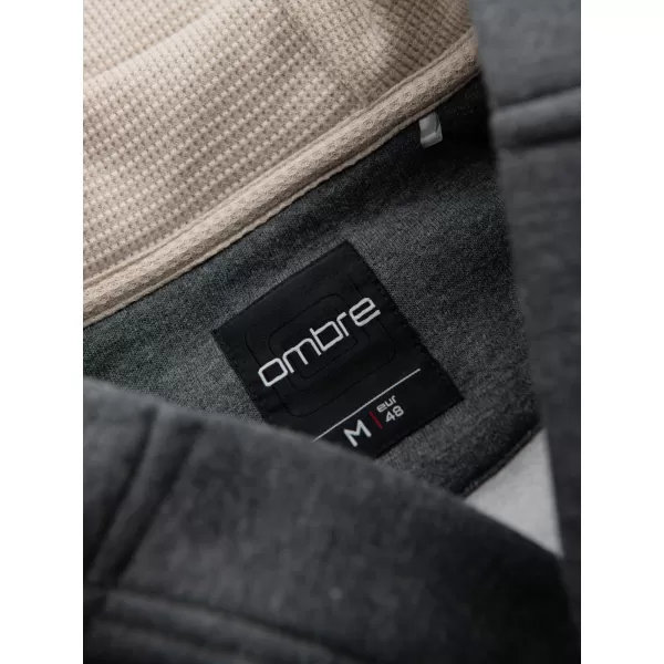  Мъжки суичър OMBRE OM-SSZP-0186 ГРАФИТЕН МЕЛАНЖ 