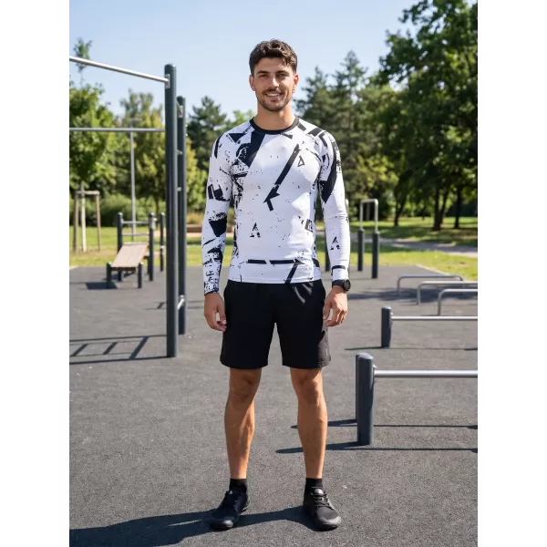  Мъжка първокласна функционална компресионна тениска с дълъг ръкав ALTISPORT VOJ/ALM079TR03 ЧЕРНО И БЯЛО 