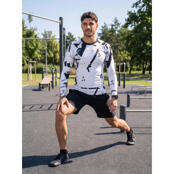  Мъжка първокласна функционална компресионна тениска с дълъг ръкав ALTISPORT VOJ/ALM079TR03 ЧЕРНО И БЯЛО 