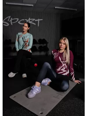 Дамска първокласна функционална тениска с дълъг ръкав ALTISPORT VOJ/ALW074TR03 ЗЕЛЕНО/ОРАНЖЕВО