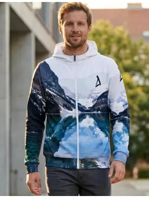Мъжки първокласен функционален суичър с цип ALTISPORT VOJ/ALM030MI02 ПЛАНИНА/ЗЕЛЕНО