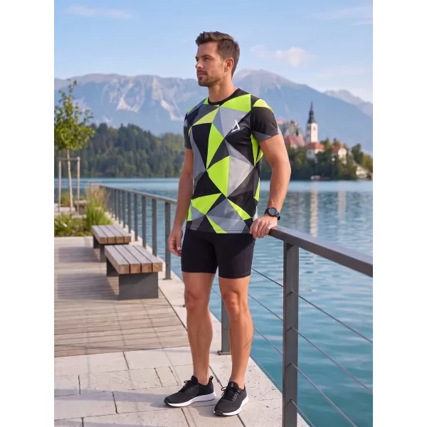  Мъжки функционални t -риза Premium Plus ALTISPORT VOJ/ALM007TR02 ЧЕРНО/ФЛУО ЖЪЛТО 