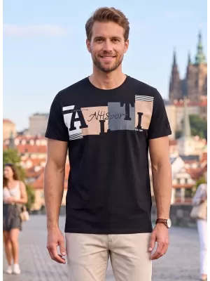 Мъжка тениска ALTISPORT EDWARD ЧЕРЕН