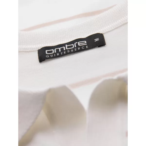  Мъжки t -риза с яка OMBRE OM-POLS-0146 БЯЛО И БЕЖОВО 