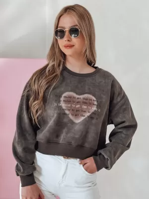 Дамска суитчър DSTREET DESSER BY1464 ТЪМНО СИВО