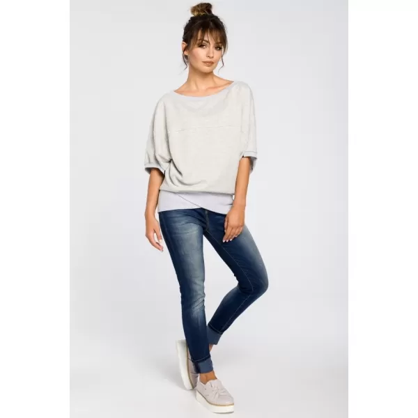  Дамска блуза BEWEAR B048 СВЕТЛО СИВО 