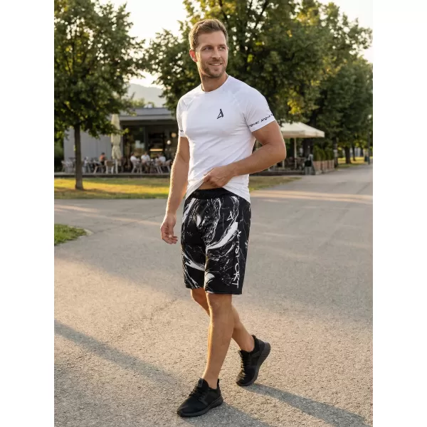  Мъжки премиум функционални шорти ALTISPORT VOJ/ALM071KRA01 ЧЕРНО И БЯЛО 