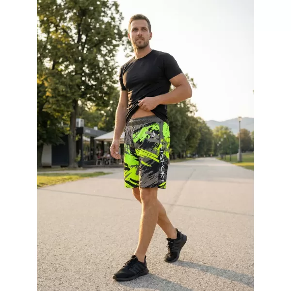  Мъжки премиум функционални шорти ALTISPORT VOJ/ALM014KRA01 ЧЕРНО И ЗЕЛЕНО 
