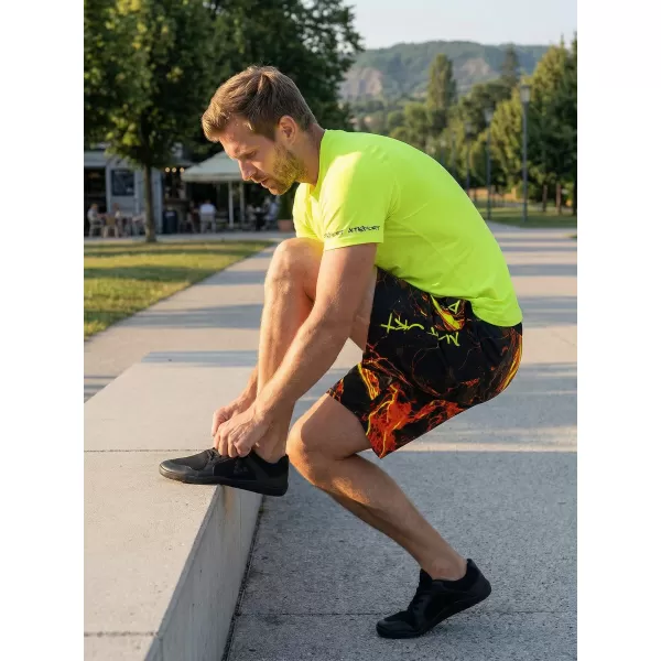  Мъжки премиум функционални шорти ALTISPORT VOJ/ALM071KRA01 ЧЕРНО И ЖЪЛТО 