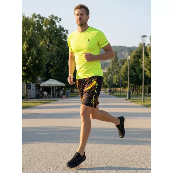  Мъжки премиум функционални шорти ALTISPORT VOJ/ALM071KRA01 ЧЕРНО И ЖЪЛТО 
