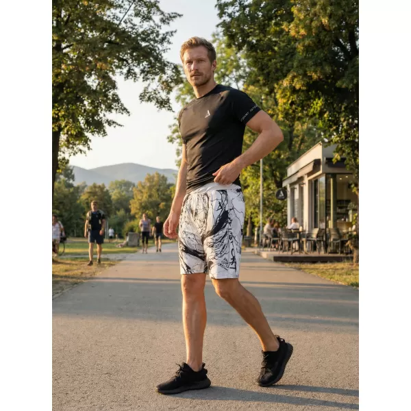  Мъжки премиум функционални шорти ALTISPORT VOJ/ALM071KRA01 ЧЕРНО И БЯЛО 