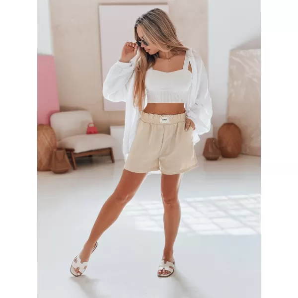  Дамски къси панталони DSTREET OWN STYLE SY0453 БЕЖОВО 