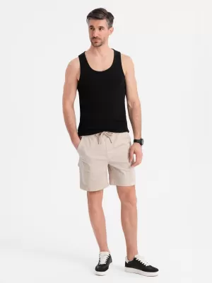 Къси панталони OMBRE OM-SRCG-0194 КРЕМ