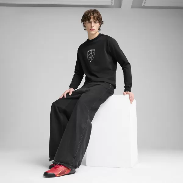  Мъжки суичър PUMA FERRARI RACE BIG SHIELD CREW 630193_01 PUMA BLACK 