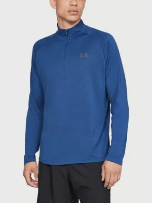 Мъжка тениска UNDER ARMOUR TECH 1/2 ZIP 2.0 1328495-400 СИНЬО