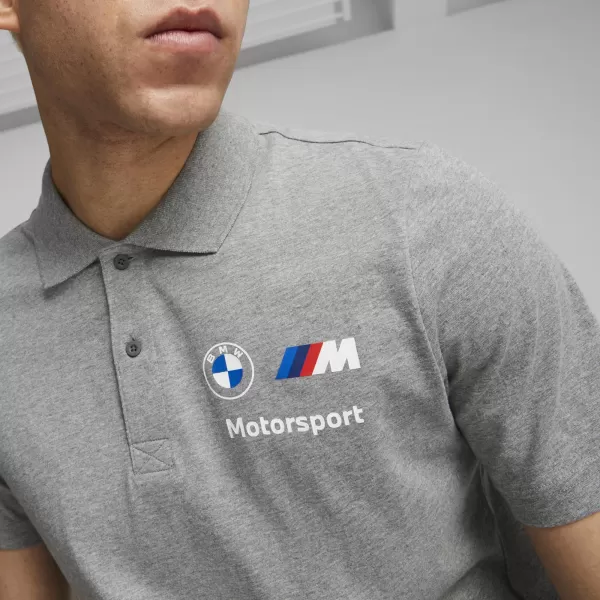  Мъжки t -риза с яка PUMA BMW MMS ESS POLO 621312_03 СРЕДНО СИВО ХЕДЪР 