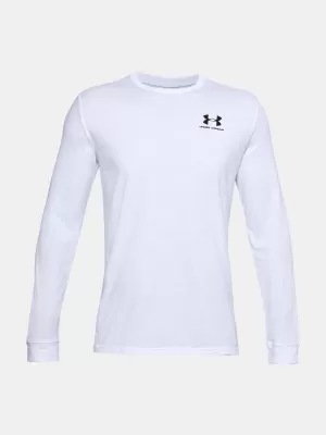 Мъжка тениска UNDER ARMOUR SPORTSTYLE LEFT CHEST LS 1329585-100 БЯЛО