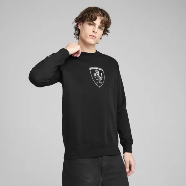  Мъжки суичър PUMA FERRARI RACE BIG SHIELD CREW 630193_01 PUMA BLACK 