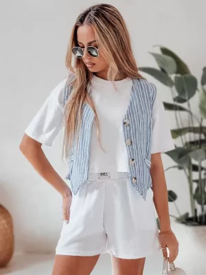 Дамски къси панталони DSTREET OWN STYLE SY0456 БЯЛ