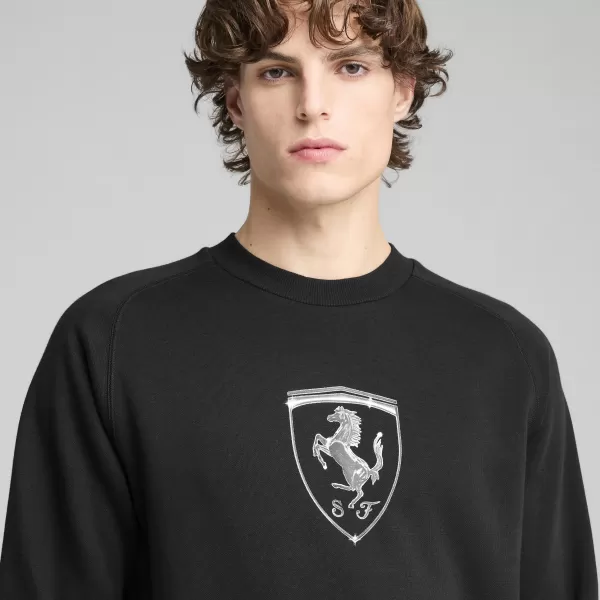  Мъжки суичър PUMA FERRARI RACE BIG SHIELD CREW 630193_01 PUMA BLACK 