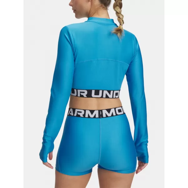  Дамска тениска UNDER ARMOUR HEATGEAR RIB 1/4 ZIP LS 1388692-453 СИНЬО 